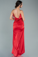 Длинное Атласное Выпускное Платье красный ABU2564