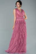 Длинное Выпускное Платье Пыльно-розовый ABU2429