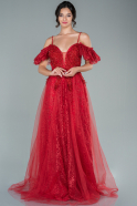 Длинное Вечернее Платье красный ABU2566