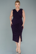 Миди Вечернее Платье Большого Размера Тёмно-пурпурный ABK1492
