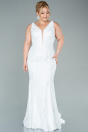 Большое Длинное Кружевное Платье Белый ABU2568