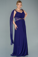 Длинное Шифоновое Вечернее Платье Пурпурный ABU2534