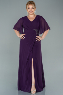 Большое Шифоновое Вечернее Платье Пурпурный ABU2748