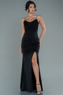 Длинное Вечернее Платье Черный ABU2588