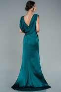 Длинное Атласное Платье Для Помолвки Изумрудно-зеленый ABU2364