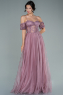 Длинное Вечернее Платье Пыльно-розовый ABU2591