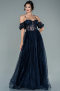 Длинное Вечернее Платье Темно-синий ABU2591