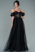 Длинное Вечернее Платье Черный ABU2591