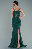 Длинное Выпускное Платье Русалка Изумрудно-зеленый ABU2279