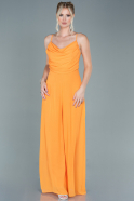 Длинное Шифоновое Платье Оранжевый ABT081