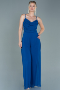 Длинное Шифоновое Платье Ярко-синий ABT081