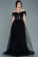 Длинное Вечернее Платье Черный ABU2620