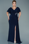 Длинное Свободное Вечернее Платье Темно-синий ABU2648