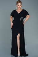 Длинное Свободное Вечернее Платье Черный ABU2648