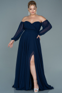 Большое Шифоновое Вечернее Платье Темно-синий ABU2597