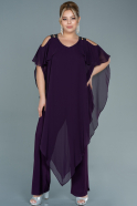Длинное Шифоновое Вечернее Платье Тёмно-пурпурный ABT079