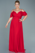 Большое Шифоновое Вечернее Платье красный ABU2623