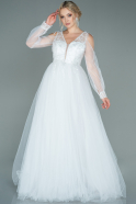 Длинное Вечернее Платье Белый ABU2656