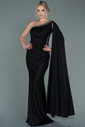 Длинное Вечернее Платье Черный ABU2663
