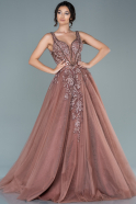Длинное Платье Высокой Моды Цвет корицы ABU2674