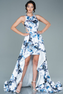 Платье Помолвки Мультидлина Синий в цветочек ABO005
