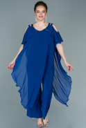 Длинное Шифоновое Вечернее Платье Ярко-синий ABT079
