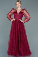 Длинное Вечернее Платье Бордовый ABU2692