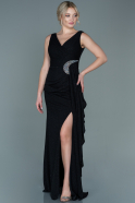 Длинное Вечернее Платье Черный ABU2693