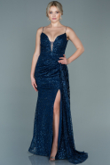 Длинное Вечернее Платье Темно-синий ABU2587