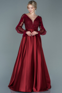 Длинное Вечернее Платье Бордовый ABU2688