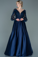 Длинное Вечернее Платье Темно-синий ABU2688