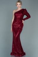 Длинное Вечернее Платье Бордовый ABU2695