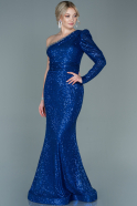 Длинное Вечернее Платье Ярко-синий ABU2695