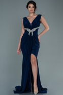 Длинное Вечернее Платье Темно-синий ABU2702