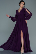Длинное Шифоновое Вечернее Платье Пурпурный ABU1702