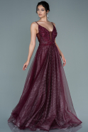 Длинное Помолвочное Платье Бордовый ABU1442