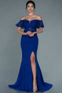 Длинное Вечернее Платье Ярко-синий ABU2753