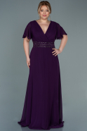 Длинное Шифоновое Вечернее Платье Пурпурный ABU2755