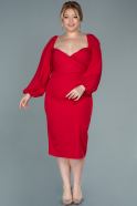 Миди Вечернее Платье Большого Размера красный ABK930