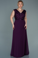 Длинное Шифоновое Вечернее Платье Пурпурный ABU2762