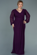 Длинное Шифоновое Вечернее Платье Пурпурный ABU2763
