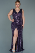 Длинное Вечернее Платье С Чешуйками Пурпурный ABU2764
