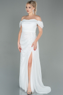 Длинное Выпускное Платье Белый ABU2639