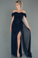 Длинное Выпускное Платье Темно-синий ABU2639