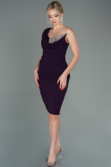 Короткое Платье На Приглашение Тёмно-пурпурный ABK1455