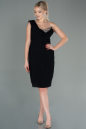 Короткое Платье На Приглашение Черный ABK1455