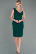 Короткое Платье На Приглашение Изумрудно-зеленый ABK1455