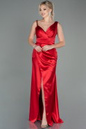 Длинное Атласное Вечернее Платье красный ABU2771