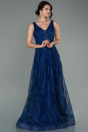 Длинное Вечернее Платье Темно-синий ABU2794