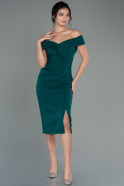Короткое Платье На Приглашение Изумрудно-зеленый ABK1572